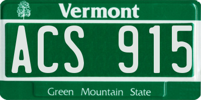 VT license plate ACS915