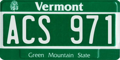 VT license plate ACS971