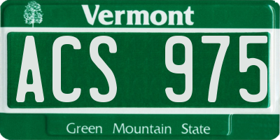 VT license plate ACS975