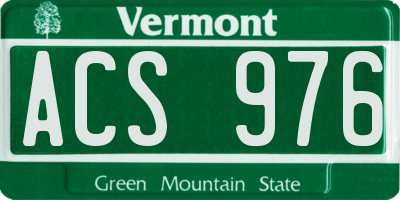 VT license plate ACS976