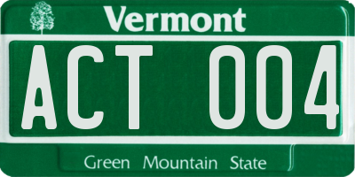 VT license plate ACT004