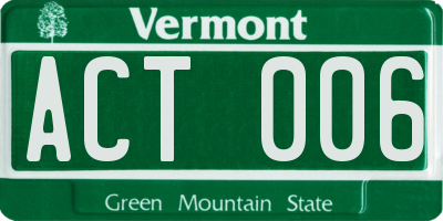 VT license plate ACT006