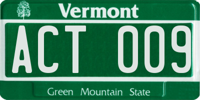 VT license plate ACT009
