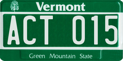 VT license plate ACT015