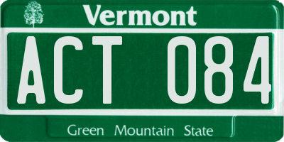 VT license plate ACT084