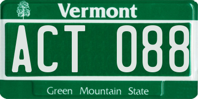 VT license plate ACT088