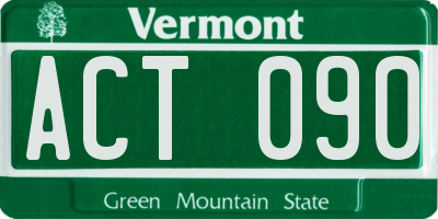 VT license plate ACT090