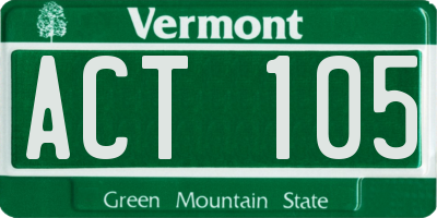 VT license plate ACT105