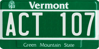 VT license plate ACT107