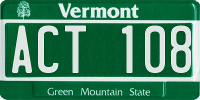 VT license plate ACT108