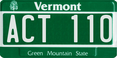 VT license plate ACT110