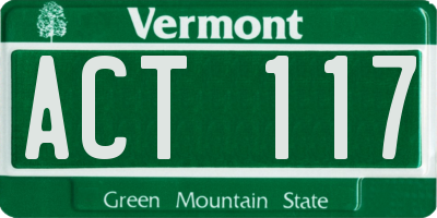 VT license plate ACT117