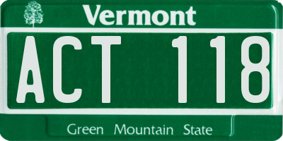 VT license plate ACT118