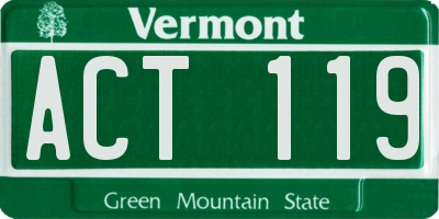 VT license plate ACT119