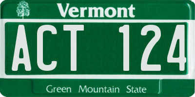 VT license plate ACT124