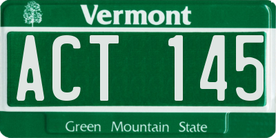 VT license plate ACT145