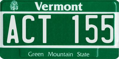 VT license plate ACT155