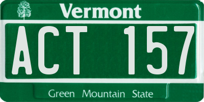VT license plate ACT157