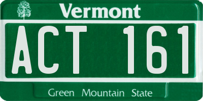 VT license plate ACT161