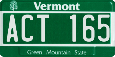 VT license plate ACT165