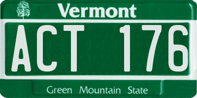 VT license plate ACT176