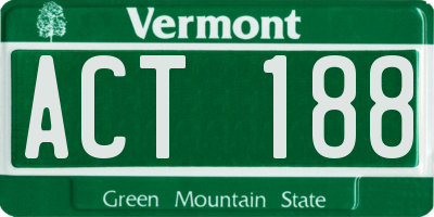 VT license plate ACT188