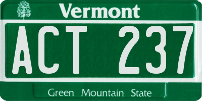 VT license plate ACT237