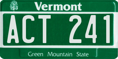 VT license plate ACT241