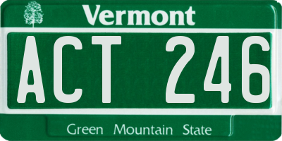 VT license plate ACT246