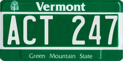 VT license plate ACT247