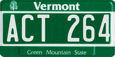 VT license plate ACT264