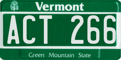 VT license plate ACT266