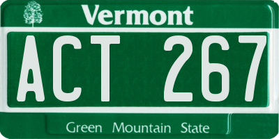 VT license plate ACT267