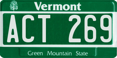 VT license plate ACT269