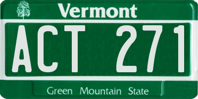 VT license plate ACT271