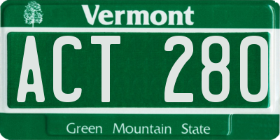 VT license plate ACT280