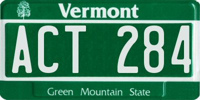 VT license plate ACT284