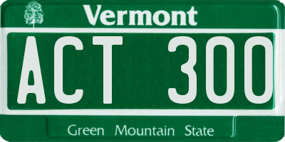 VT license plate ACT300