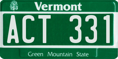 VT license plate ACT331