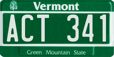 VT license plate ACT341