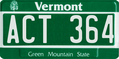 VT license plate ACT364