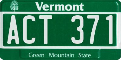 VT license plate ACT371