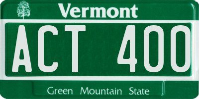 VT license plate ACT400