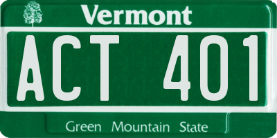 VT license plate ACT401