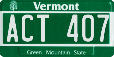 VT license plate ACT407
