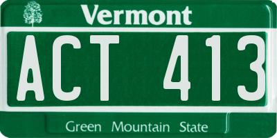 VT license plate ACT413