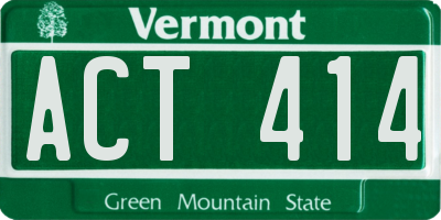 VT license plate ACT414