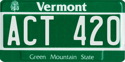 VT license plate ACT420