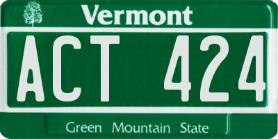 VT license plate ACT424