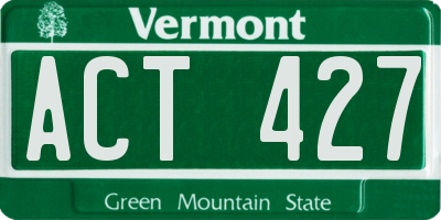 VT license plate ACT427